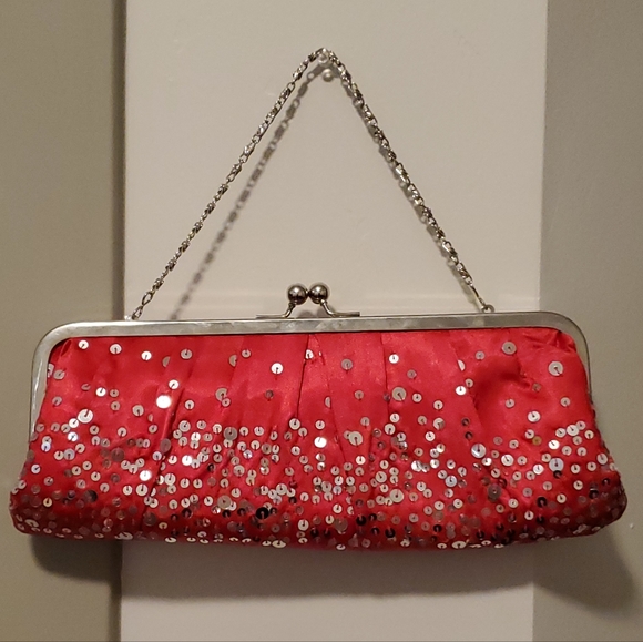 Red / Sequin Evening Purse by Kate Landry - Picture 6 of 7